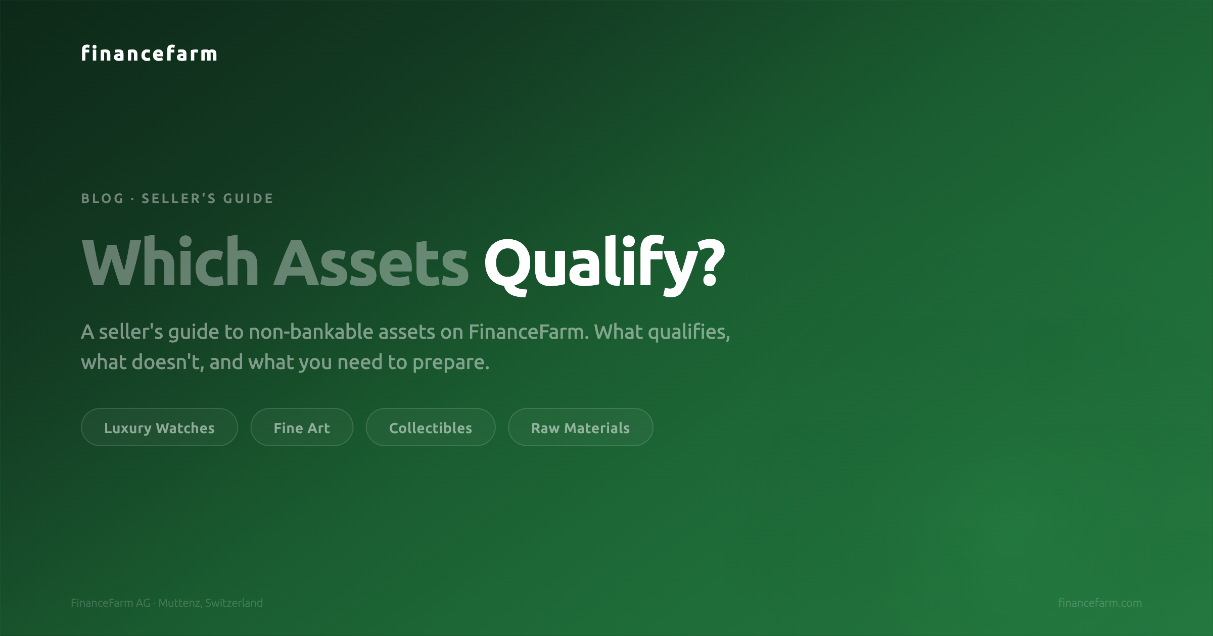 Which Assets Qualify? A Seller's Guide to Non-Bankable Assets on FinanceFarm